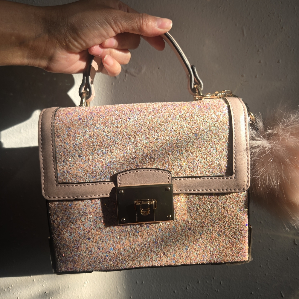 Aldo Pink Glitter Shoulder Bag